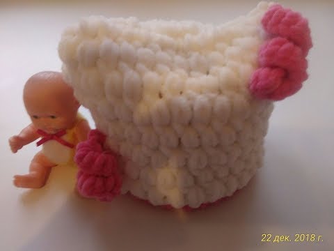 Видео: Детская шапка  крючком..Плюшевая пряжа