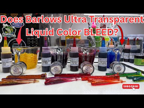 Видео: Выцветает ли жидкий краситель Barlows Ultra Transparent? #изготовлениеприманок #мягкийпластик #ры...