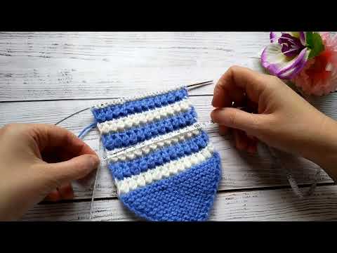 Видео: 💙Мастер класс спицами 💙Тапочки следки "Весенние бутоны". Размер 38-39💙
