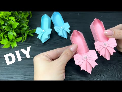 Видео: Origami Paper shoes Paper craft Оригами Туфли из бумаги