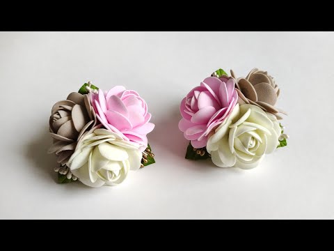 Видео: Розы из фоамирана на резинках. DIY/ roses from foamiran