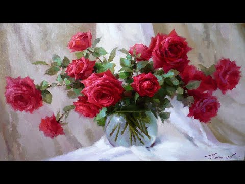 Видео: Яркие душистые букеты художника Юрия Николаева