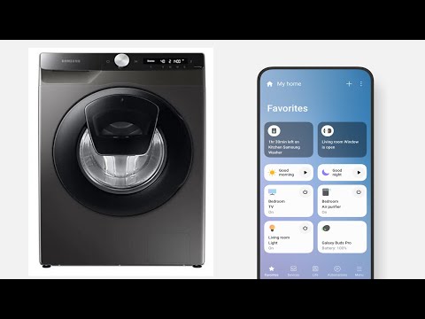 Видео: Как подключить телефон к стиралке Samsung WW90T554CAX/LP по WiFi с помощью приложения SmartThings ?