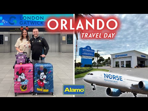 Видео: День путешествия в Орландо ✈️ Норвежский атлантический LGW в MCO | Прокат автомобилей Alamo + оте...