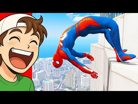 Видео: Смешной ЧЕЛОВЕК ПАУК! Неудачные ПАДЕНИЯ и ФЕЙЛЫ в GTA 5! (Реакция)