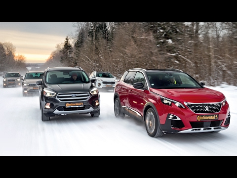 Видео: Новый Tiguan, Sportage, Kuga, Forester и Peugeot 3008. Испытание холодом