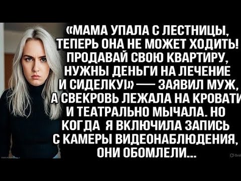 Видео: Мама упала с лестницы, теперь она не ходит! Продавай квартиру, нужны деньги на лечение! — заявил муж