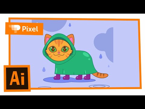 Видео: Рисуем кота в Adobe Illustrator (+ проверка работ учеников)