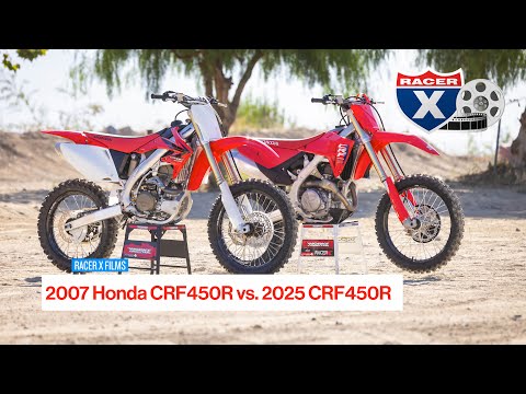 Видео: Honda CRF450R 2007 года против Honda CRF450R 2025 года | Кифер проводит сравнительные тесты!