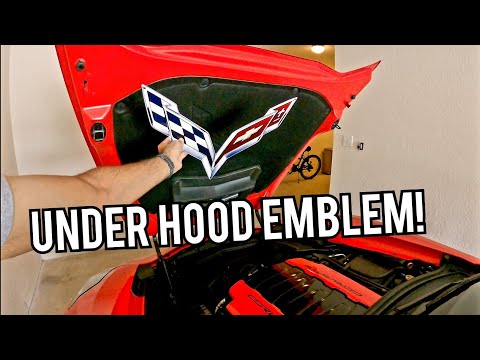 Видео: Установка ЭМБЛЕМЫ ПОД КАПОТ C7 Corvette Stingray!