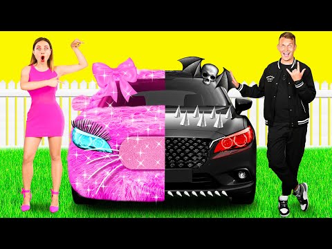 Видео: Розовая машина vs Черная машина Челлендж | Смешные Ситуации и Неудачи от DuKoDu Challenge
