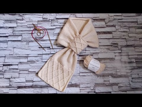 Видео: Шарф с кулиской из пряжи Concept Cotton-Merino от Katia.МК.