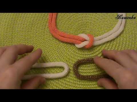 Видео: КОЛЬЕ из шнуров, связанное на мини-мельнице