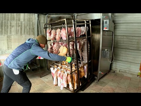 Видео: 95 Кілограм МЯСА  в Коптильню. Весь процес копчення Ребра,ошийка,балик,сало з прорізю...