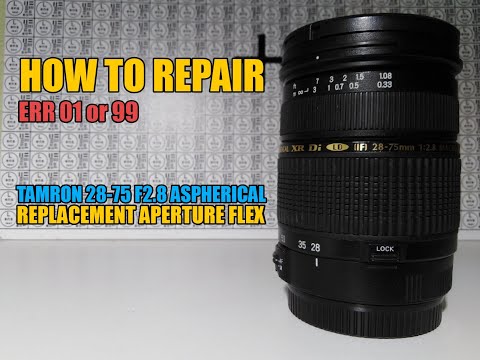 Видео: Err 01 Tamron sp af aspherical xr Di ld [if] 28-75 f2.8 MACRO Ф67