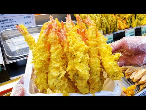 Видео: Мастера корейской уличной еды! Темпура с креветками, сырные палочки, яичный кимбап!