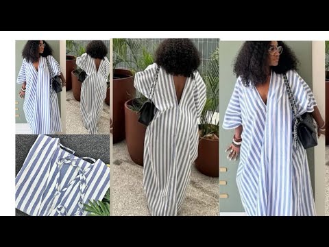 Видео: Как сшить модную полосатую кофту-бубу, не меняя линий полосок