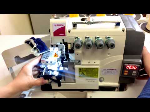 Видео: Промышленный 4-х ниточный оверлок Aurora A-800D-4