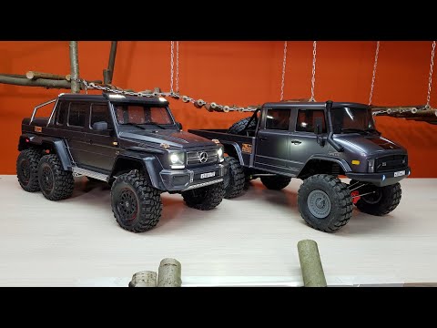 Видео: ГЕЛЕНДВАГЕН 6х6 против УНИМОГ 6x6 ... Traxxas TRX6 и Axial UMG10