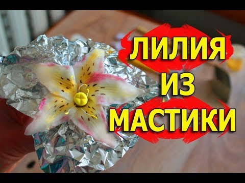 Видео: Лилия из мастики (Цветы из сахарной мастики) в хорошем качестве!