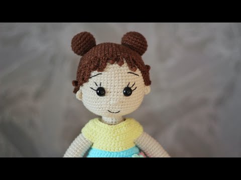 Видео: Кукла Карамелька крючком || Второй вариант волос || Часть 4 ||