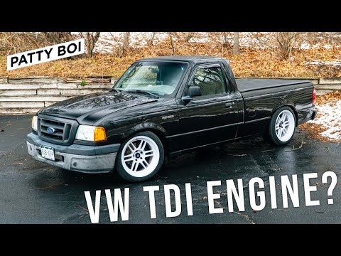 Видео: Уникальный Ford Ranger с турбодизельным двигателем (двигатель VW TDI!?!)
