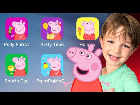 Видео: Свинка Пеппа, Игры Свинка Пеппа, Праздник, День спорта, Счастливая миссис Цыпленок, Попугай Полли