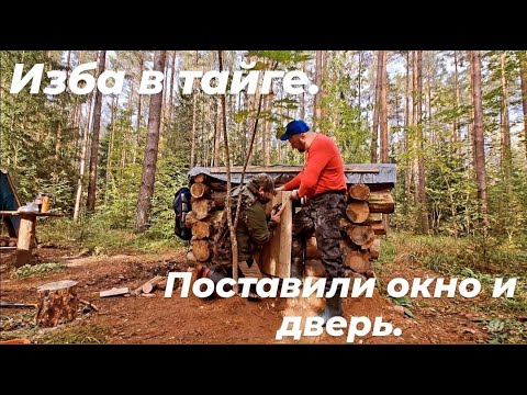 Видео: ИЗБА В ТАЙГЕ. УСТАНОВИЛИ ОКНО И ДВЕРЬ.ДИКАЯ КУХНЯ!