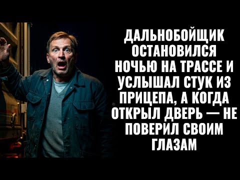 Видео: Дальнобойщик остановился ночью на трассе и услышал стук из прицепа, а когда открыл — упал в страхе