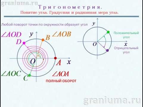 Видео: Тригонометрия. Понятие угла. Градусы и радианы.