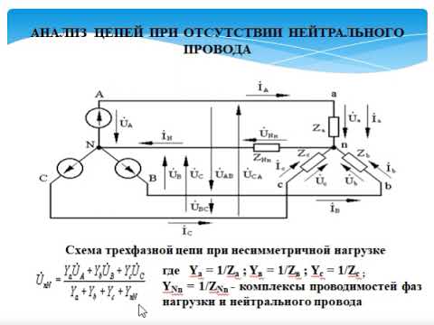 Видео: Лекция 6.3 Анализ цепей при отсутствии нейтрального провода