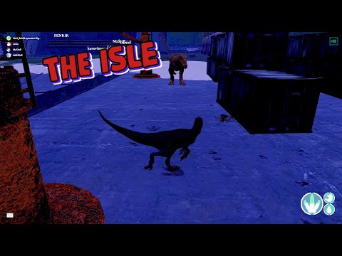 Видео: THE ISLE - Ютараптор играет в прятки с Гиганотозавром в порту!