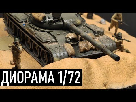 Видео: Диорама "Оборона" 1/72 (Т-62 - Афганский пейзаж)