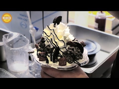Видео: Сеул │ Измельченного льда с орео │ Oreo Bingsu │ Корейская уличная еда