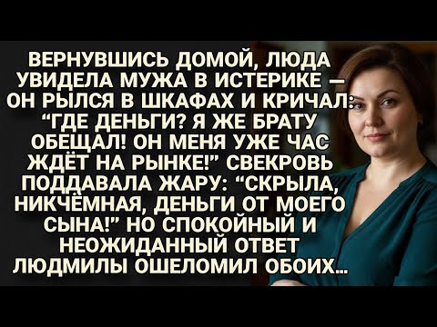 Видео: Муж с матерью обвинили Люду что спрятала деньги, но её ответ их ошеломил обоих..