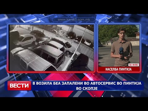 Видео: Пожар во автосервис во Пинтија во Скопје