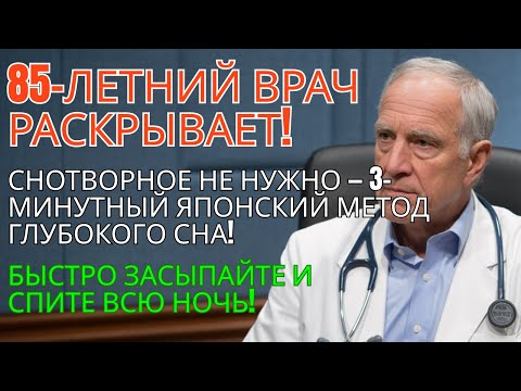 Видео: Снотворное не требуется! Японский метод глубокого сна поможет вам заснуть всего за 3 минуты.