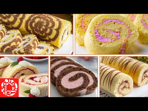 Видео: Как приготовить Бисквитный Рулет? 5 Рецептов Рулетов. Недорогие и вкусные!