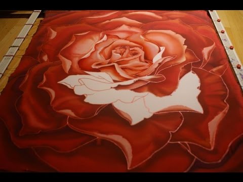 Видео: Paintig on silk step by step. Роспись шелка шаг за шагом.