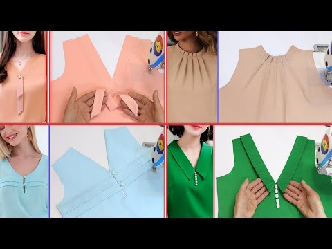 Видео: 4 простых приема, как выкроить и сшить воротник для начинающих.