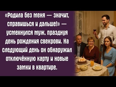Видео: «Родила без меня — значит, справишься и дальше!» — усмехнулся муж, празднуя день рождения..