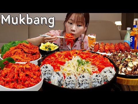 Видео: Sub)Real Mukbang- Острые куриные ножки🍗 Куриные крылышки, куриная шейка😋 (Chicken Party) Пиво🍻 ASMR
