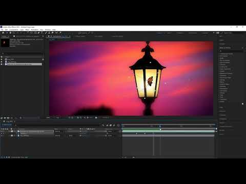 Видео: After Effects работа с масками. Полёт бабочки вокруг фонаря