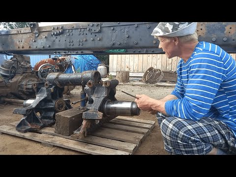 Видео: Маз,ремонт:Проставка под балансирную ось для увел-ния рабочего хода мостов.Завершили сборку косынок
