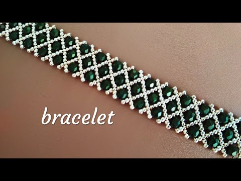 Видео: Beaded bracelet-tutorial. Браслет из бисера и бусин. Мастер-класс