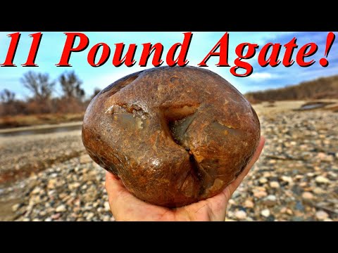 Видео: Мой САМЫЙ БОЛЬШОЙ агат! 11-фунтовый монстр-агат из Монтаны, северное сияние и многое другое!