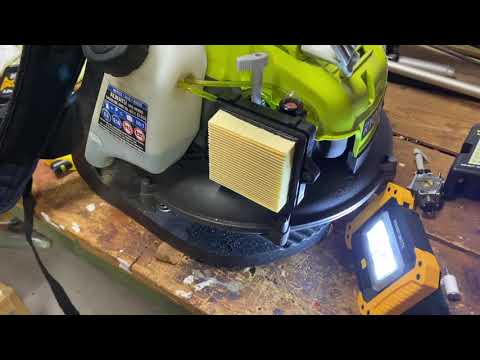 Видео: Ранцевый воздуходув Ryobi (BP42) работает неровно и глохнет