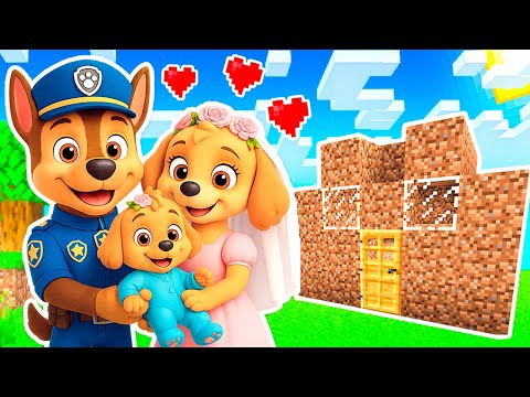 Видео: ПОСТРОИЛ ДОМ для СЕМЬИ СКАЙ и ГОНЩИКА и РЕБЁНОК ЩЕНЯЧИЙ ПАТРУЛЬ в МАЙНКРАФТ