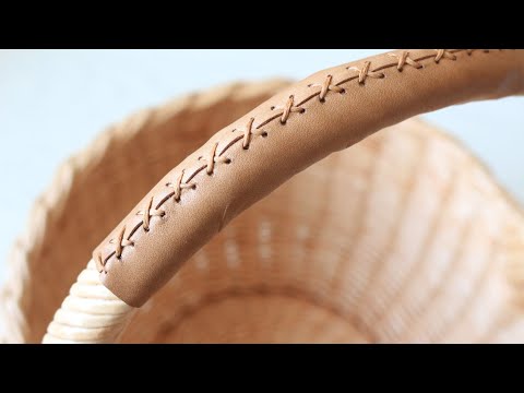 Видео: Как обтянуть ручку корзины кожей / Декор плетёных корзин