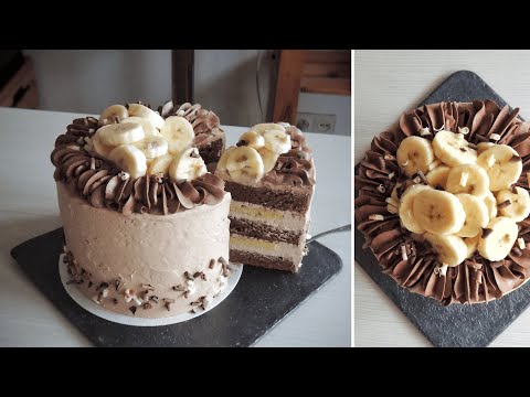 Видео: ШОКОЛАДНО-БАНАНОВЫЙ ТОРТ | Банановое кремю | The best Chocolate Banana cake + Eng sub